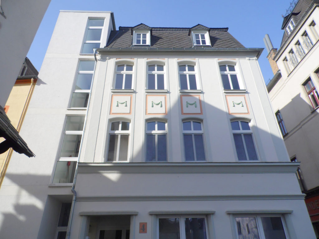 Römerburg Apartments im Rheintal, Fassade der Unterkünfte mit Rheinblick in Boppard